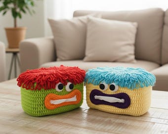Monster Tissue Box Cover Crochet Pattern | Big Mouth Amigurumi Tutorial | Crochet Cute Tissue Holder  Decor Pattern PDF with Video Guide