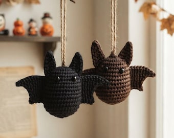 Cute Amigurumi Bat Crochet Pattern PDF | Halloween Bat Ornament | Beginner-Friendly | Digital Crochet with Video Tutorial