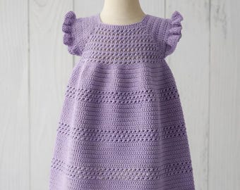 Crochet Baby Dress Pattern | Seamless Ruffle Sleeve Dress Pattern PDF | Beginner Toddler Dress Pattern with Video | Crochet Summer Dress
