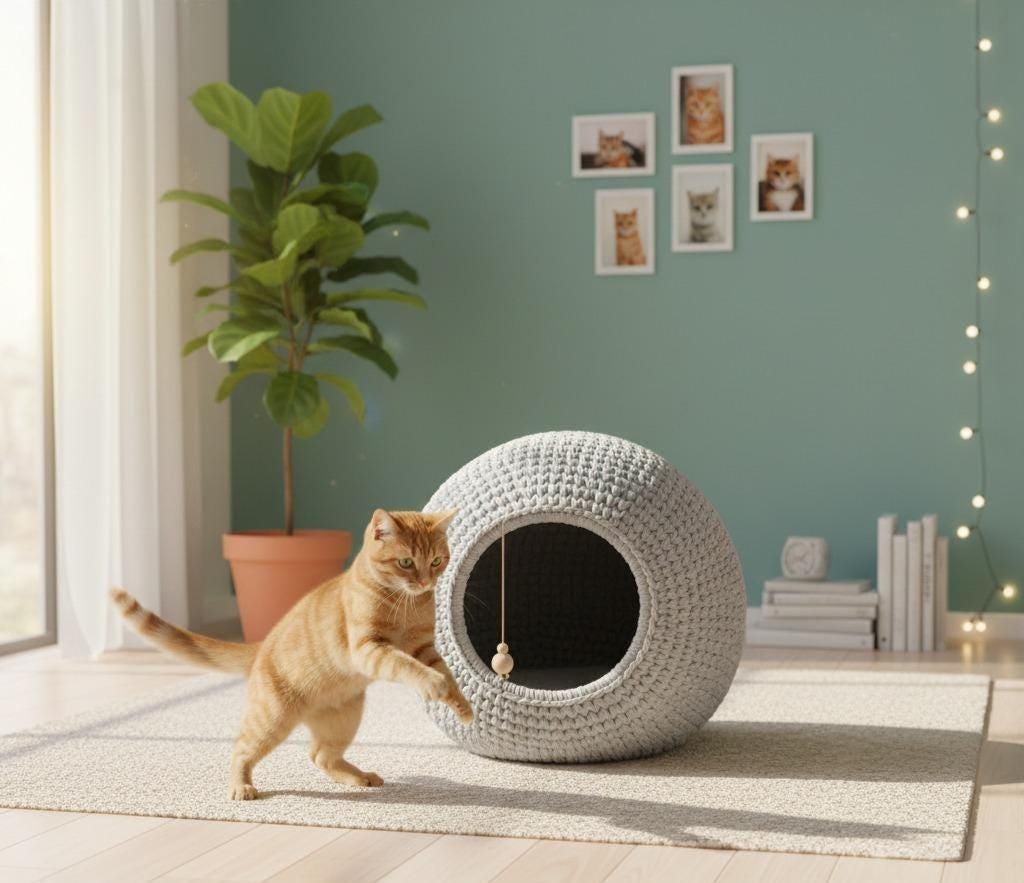 DIY Crochet Cat House Pattern | Video Tutorial - Etsy