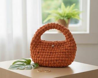 Chunky Jelly Bag Crochet Pattern | T-Shirt Yarn Handbag (PDF Pattern)