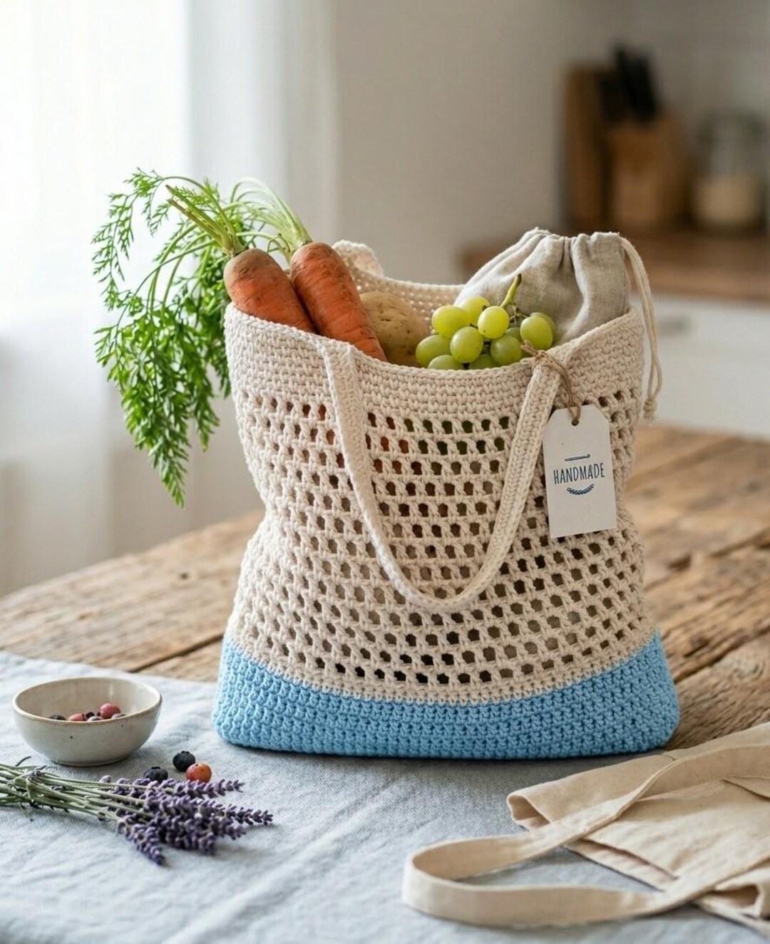 Crochet Mesh Market Bag Pattern | Beginner Crochet Tote Bag | Mesh ...