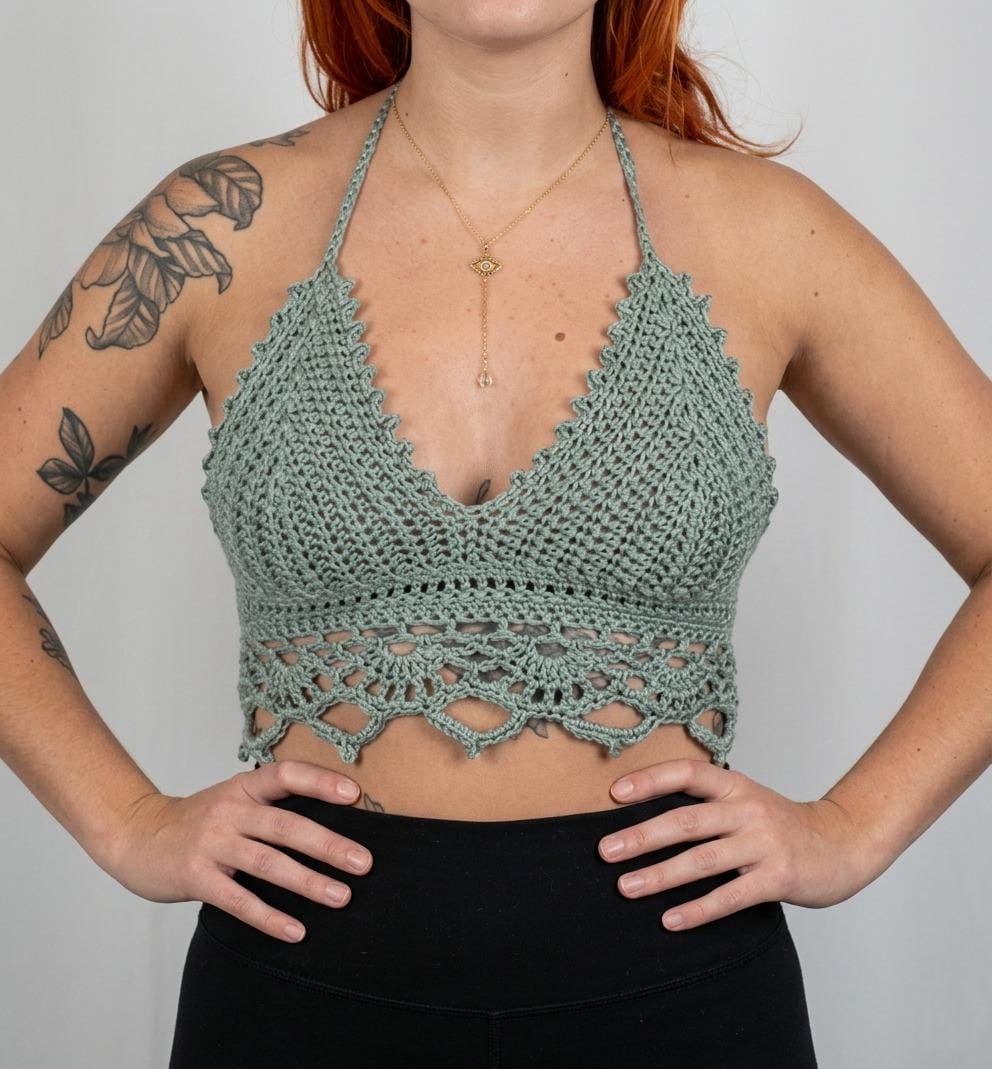 36 Lace Top Crochet Patterns: Enhance Your Skills with Stylish Designs 35 Crochet Lace Festival Top Pattern Boho Halter Bralette