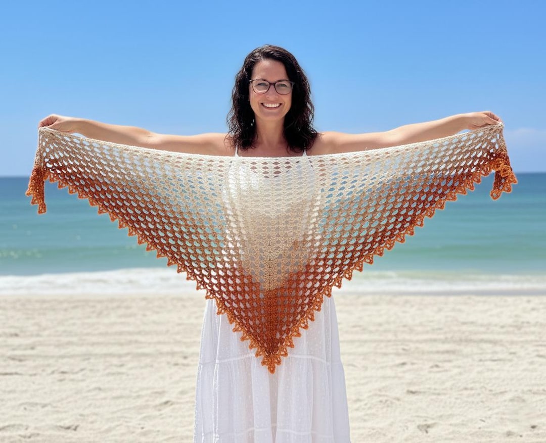 Crochet Lace Shawl Pattern | Easy Breezy Triangle Wrap (PDF Pattern) - Etsy