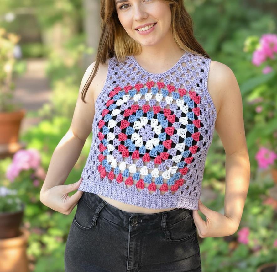 30 Granny Square Vest Crochet Patterns for Retro Layers, Boho Vests, and Handmade Gifts 11 Colorful Granny Square Vest Top