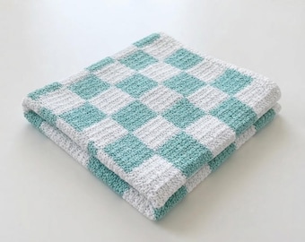 Crochet Baby Blanket Pattern PDF | Griddle Stitch Checkerboard Blanket | Easy Crochet Pattern | Crochet Blanket Pattern with Video Tutorial
