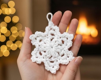 Crochet Snowflake Ornament Pattern PDF + Video | Holiday Crochet Pattern | Beginner Friendly