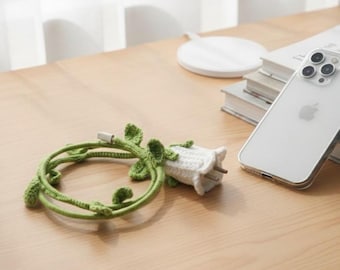 Crochet Rose Charger Cable Cover Pattern | Beginner DIY (PDF & Video)