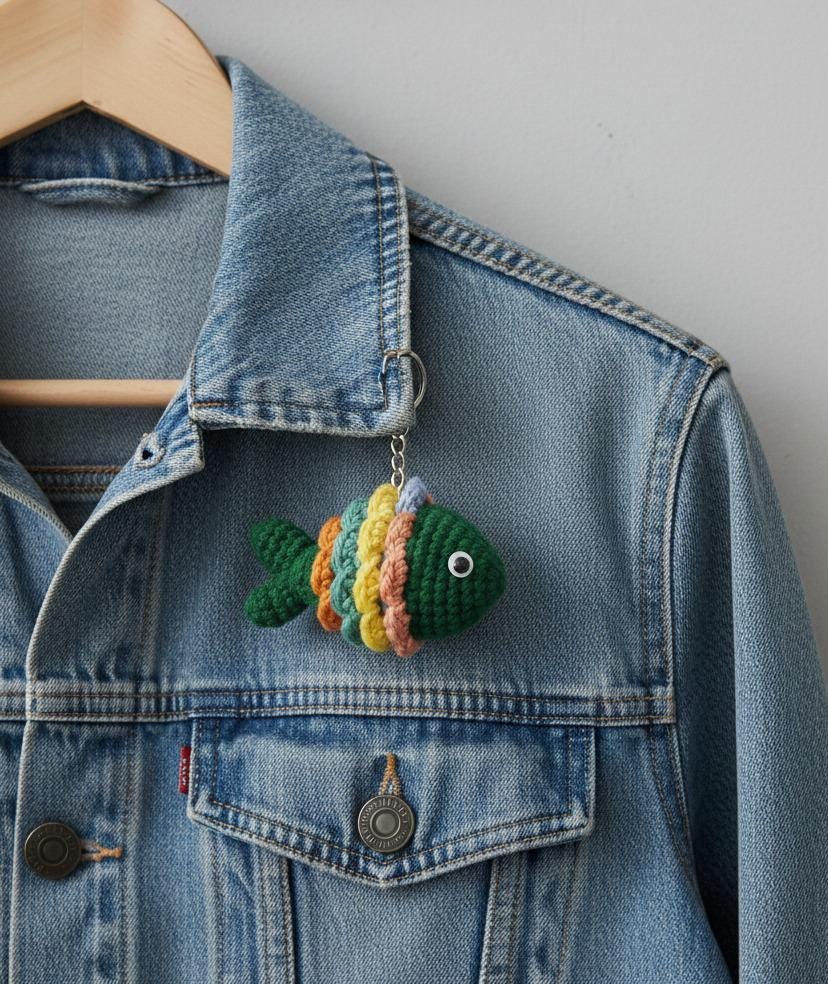 Fish Keychain Pattern Crochet Fish Keychain Pattern | Beginner Amigurumi Guide (PDF Download ...