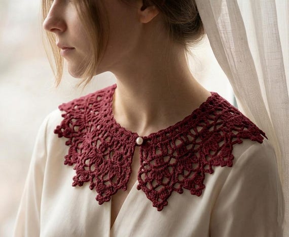 Crochet Lace Collar Pattern | Vintage Style Peter Pan Collar PDF & Video Guide | Heirloom Crochet Neckpiece | DIY Detachable Collar Tutorial