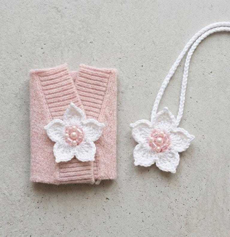 39 Crochet Button Patterns and Projects That Show Them Off 17 Crochet Flower Crochet Spring Blossom Necklace