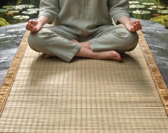 Tapis d’herbe Korai tissé à la main | Chatai en roseau naturel, yoga, méditation, revêtement de sol pour pique-nique
