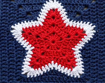 Ensemble de modèles de carrés au crochet drapeau américain (téléchargement PDF)