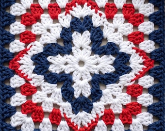 Ensemble de modèles de carrés patriotiques au crochet (téléchargement PDF)