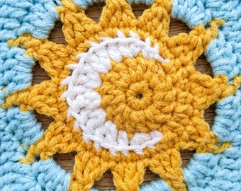 Celestial Granny Square Crochet Pattern | Sun & Moon Bundle (Digital PDF)