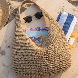 Patrón Bolso Hobo Media Luna Crochet, Bolso Hombro Principiantes (Descarga PDF)