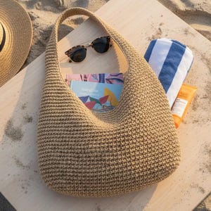 Padrão de crochê para bolsa hobo em formato de crescente, bolsa de ombro para iniciantes (download em PDF)