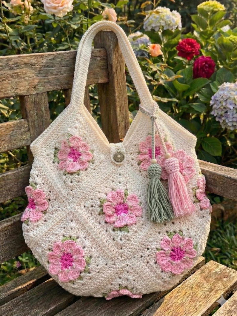 Handmade Crochet Flower Granny Square Bag Boho Floral Tote Purse Etsy Handmade Crochet Flower Granny Square Bag Boho Floral Tote Purse Etsy