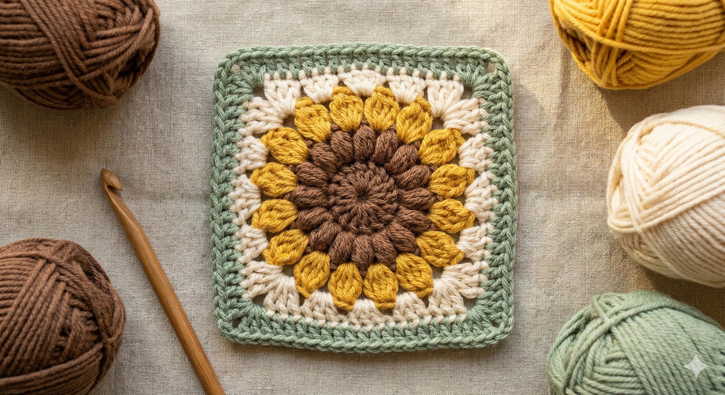 Sunflower Granny Square Crochet Pattern | Beginner to Advanced (PDF) - Etsy