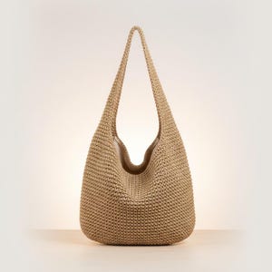 Crochet Crescent Hobo Bag Pattern | Beginner Woven Shoulder Bag (PDF Download) image 4