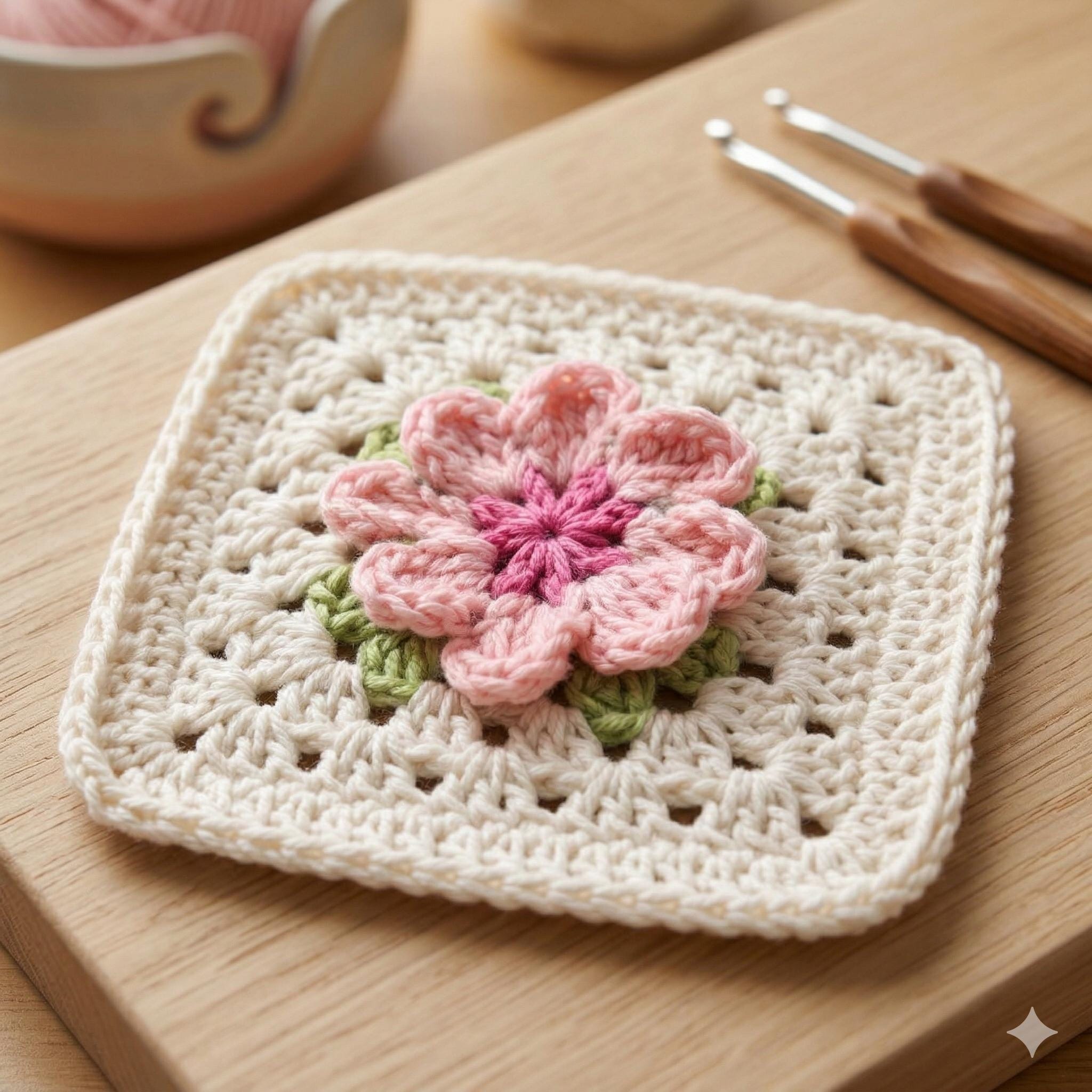 3D Floral Granny Square