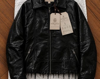 Costume d'Halloween | Veste en cuir noir pour femme | Cuir véritable | Manteau d'hiver | Indispensable streetwear | Cadeau pour elle | Soldes d'Halloween |