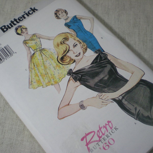 Retro 1960 madmen dress pattern UNCUT combination sizes 12-14-16, Butterick 6582 reissued