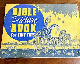 vintage Bible Picture Book For Tiny Tots, 1948, Zondervan Publishing House, Illus by George Benes, paper booklet