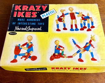 vintage Krazy Ikes plastic toy, Whitman, 1954, building toy