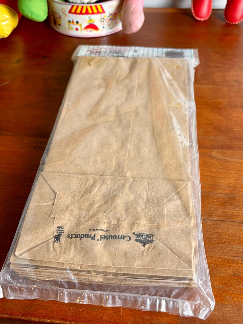 vintage Mickey Mouse brown lunch bags, NOS, set of 20, Carrousel, Walt Disney Company bild 5