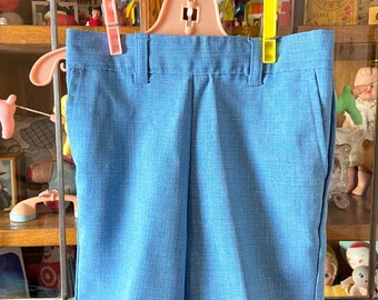 vintage boys dress pants, blue flat front pants, size 4-5