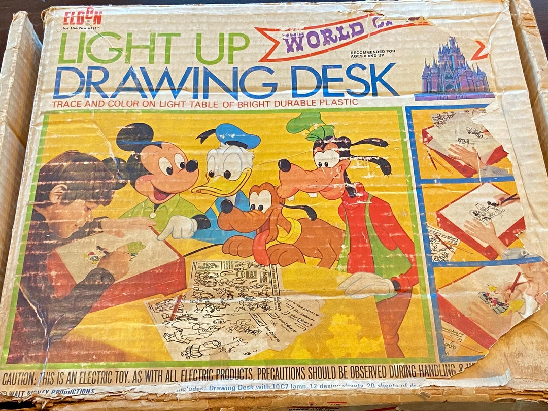 Vintage 1970 Eldon Light up Drawing Desk, World of Disney, Walt Disney