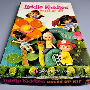vintage Liddle Kiddles Colorforms toy, Mattel Inc, 1966, dress up kit