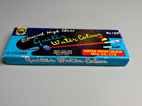 Vintage Guitar Water Colour Paint Set, 12 Colors, Teranishi