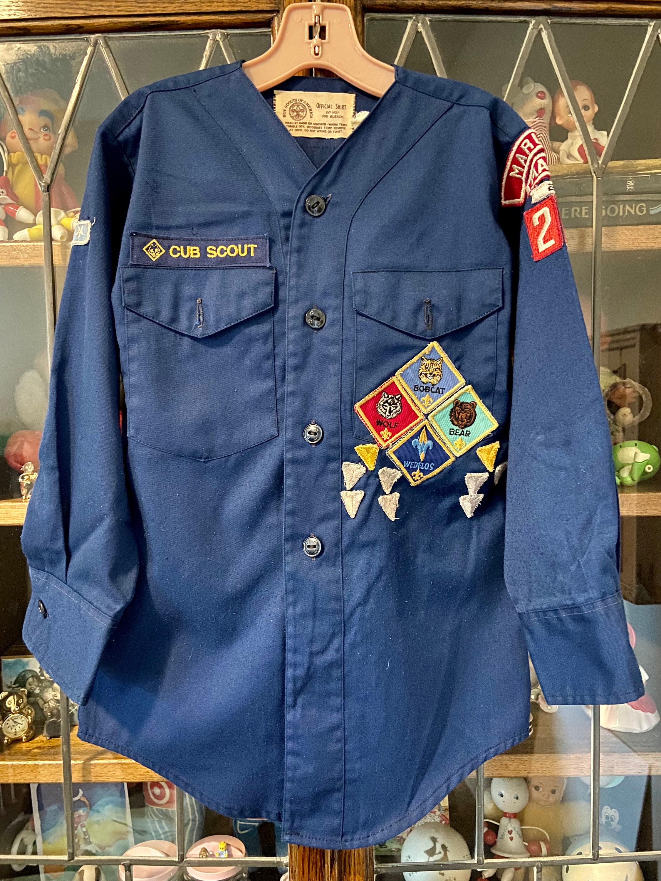 Vintage Cub Scout Uniform Shirt, Boy Scouts of America, Marlboro