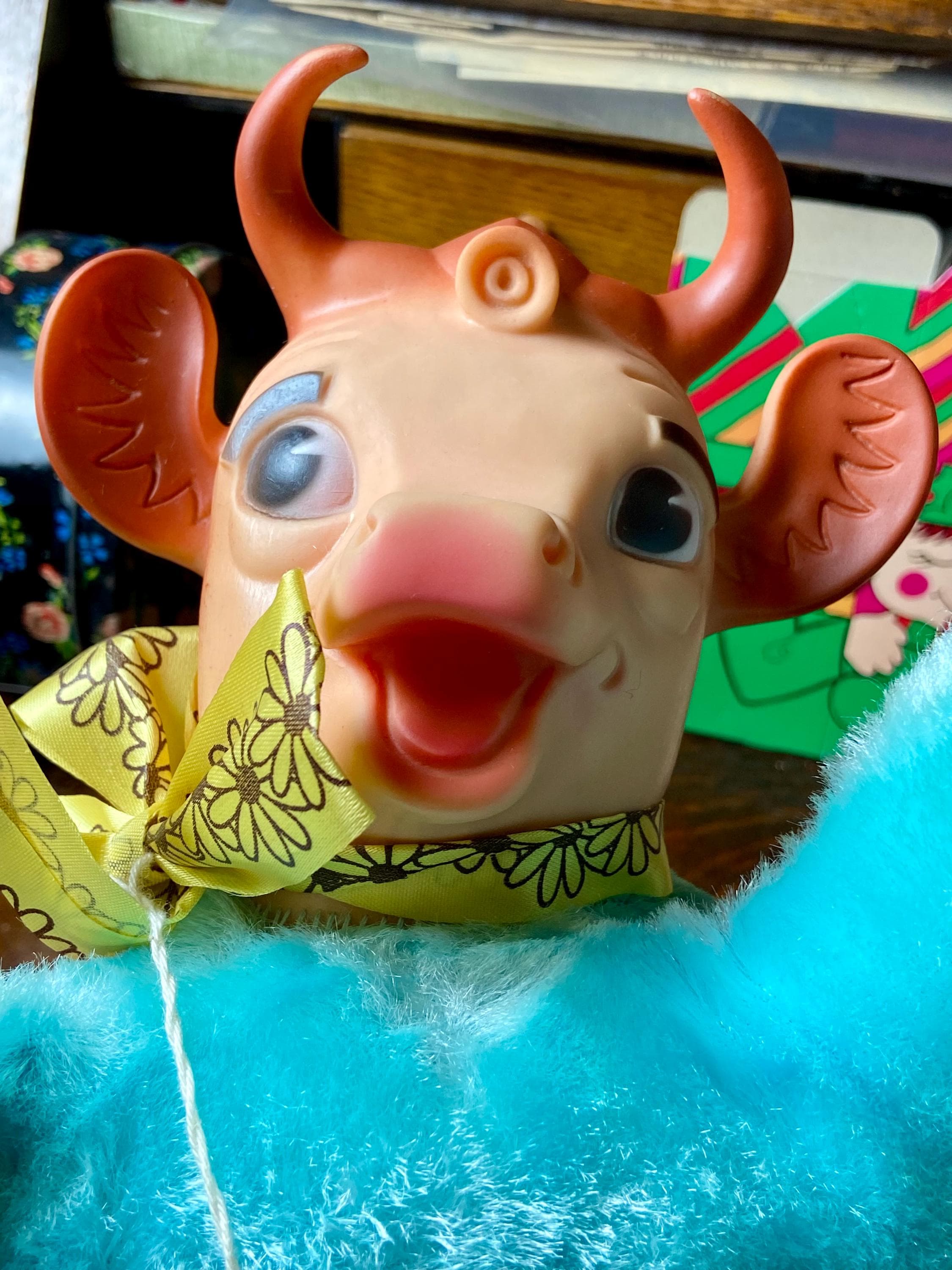 ビンテージ ボーデン エルシーのぬいぐるみ ベビー Vintage My-toy “plush Pals”, Borden's Elsie the Cow Plush