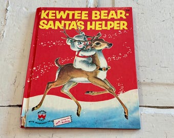 vintage 1956 Kewtee Bear Santa’s Helper book, Wonder Books