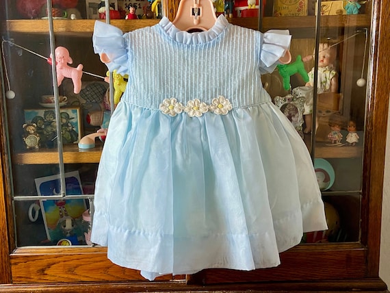 vintage baby blue sheer party dress, Toddle Time … - image 1
