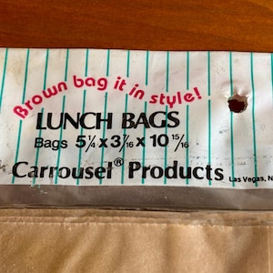 vintage Mickey Mouse brown lunch bags, NOS, set of 20, Carrousel, Walt Disney Company bild 4