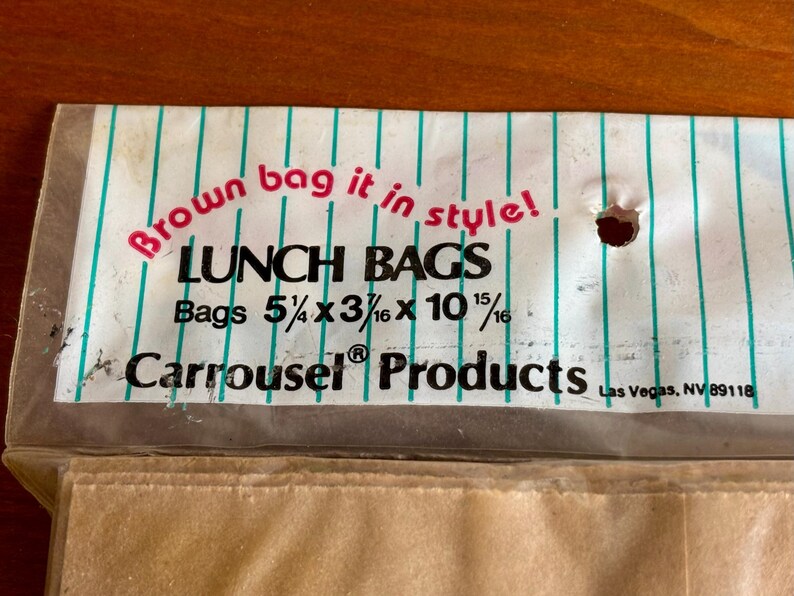 vintage Mickey Mouse brown lunch bags, NOS, set of 20, Carrousel, Walt Disney Company bild 4