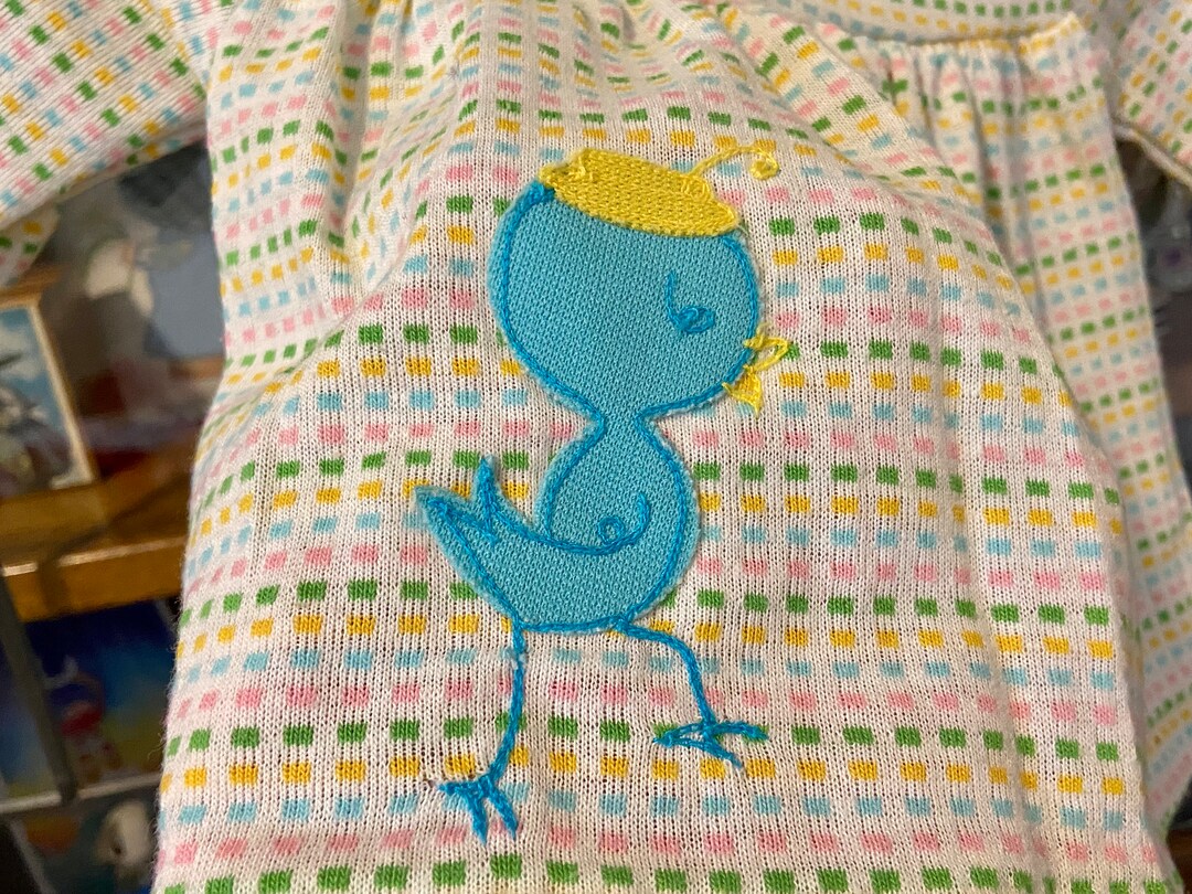 Vintage Cute Togs Baby Dress, 0-3 Mos, Newborn, Chick Appliqué, Ruffled ...