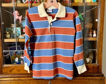 vintage Our Gang by Health-tex boys shirt, size 8, long sleeved polo, collared shirt