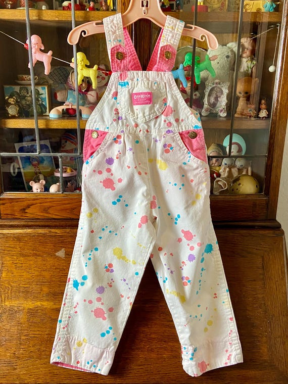 oshkosh✿ ベイビーガールズ✿オシュコッシュ✿24M✿ vintage Vintage Girls Osh Kosh Splatter Paint Overalls, 3T, Osh Kosh