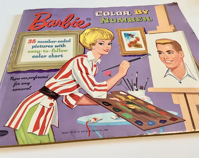 Vintage Barbie Color by Number Coloring Book, Whitman, Mattel, 1962 Etsy