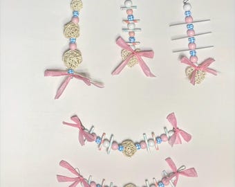 Cotton Candy Dreams Chew Toy Set – Pastel Rat Chew Toys, Enrichment Bundle, Rattan & Wood Chewing Accessories