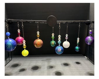 Solar System Clip-On Cage Ornaments Set | Rat Cage Decor | Clip-On Celestial Set
