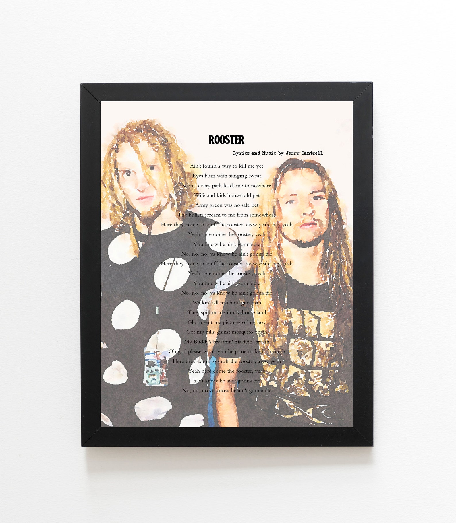 Alice in Chains Poster Rooster Song Lyrics Original Etsy
