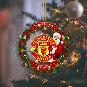 Manchester United Ornament - Custom 02, MUFC Bauble, Personalized Soccer Fan Gift, Acrylic Decor