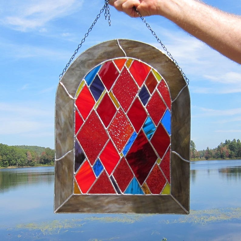 Stained Glass Window Hanging Suncatcher in Various Textures of Etsy
