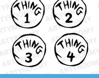 Thing 1 and Thing 2 Svg Bundle, Thing 1 and Thing 2 Png, Digital Download, Family T-shirts Group, Thing 1  Thing 2 Cut Files